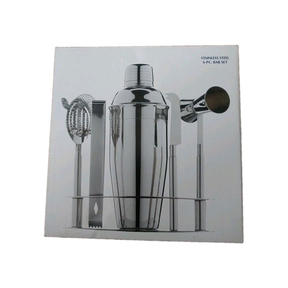Williams Sonoma Encore Bar Tools and Cocktail Stainless Steel 6-pc Bar Set NIB
